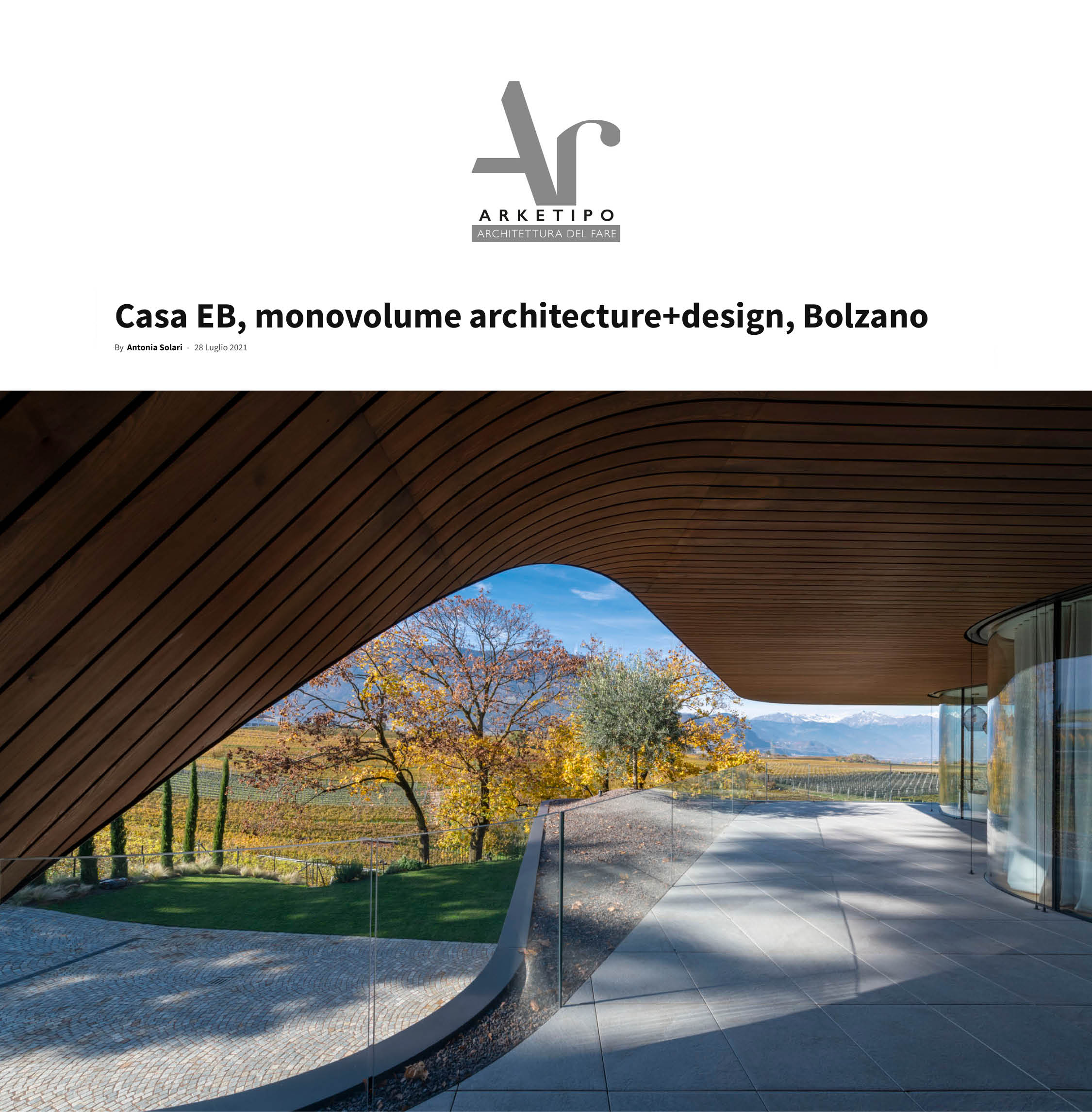 News, Press, pubblicazione, articolo online, editoriale, architettura online, articolo online, abbonamento digitale, riviste architettura contemporanea, pubblicazione di architettura; studio monovolume architecture + design; monovolume Bolzano; architettura Alto Adige; studio architettura bolzano; monovolume architetti