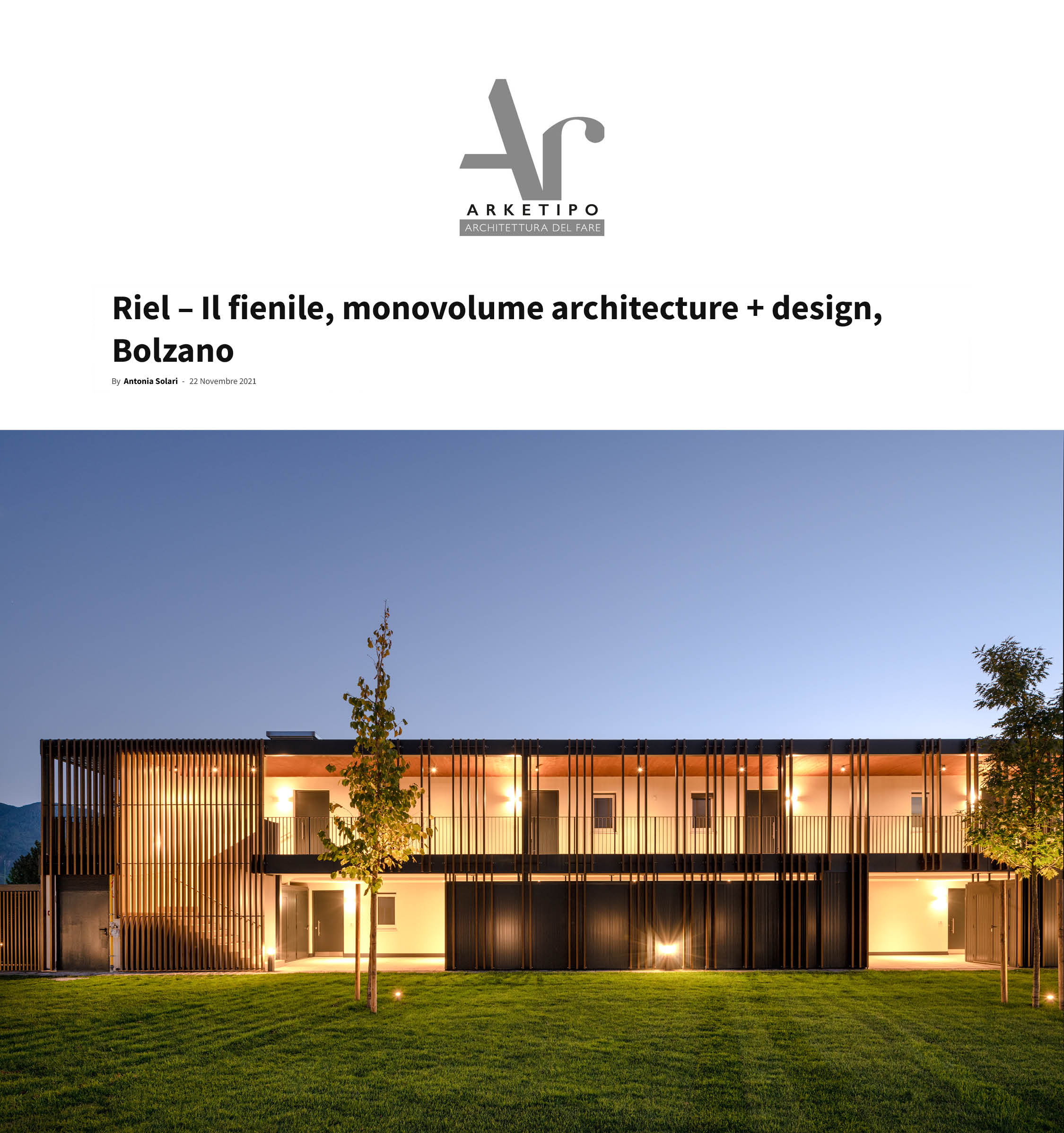 News, Press, pubblicazione, articolo online, editoriale, architettura online, articolo online, abbonamento digitale, riviste architettura contemporanea, pubblicazione di architettura; studio monovolume architecture + design; monovolume Bolzano; architettura Alto Adige; studio architettura bolzano; monovolume architetti