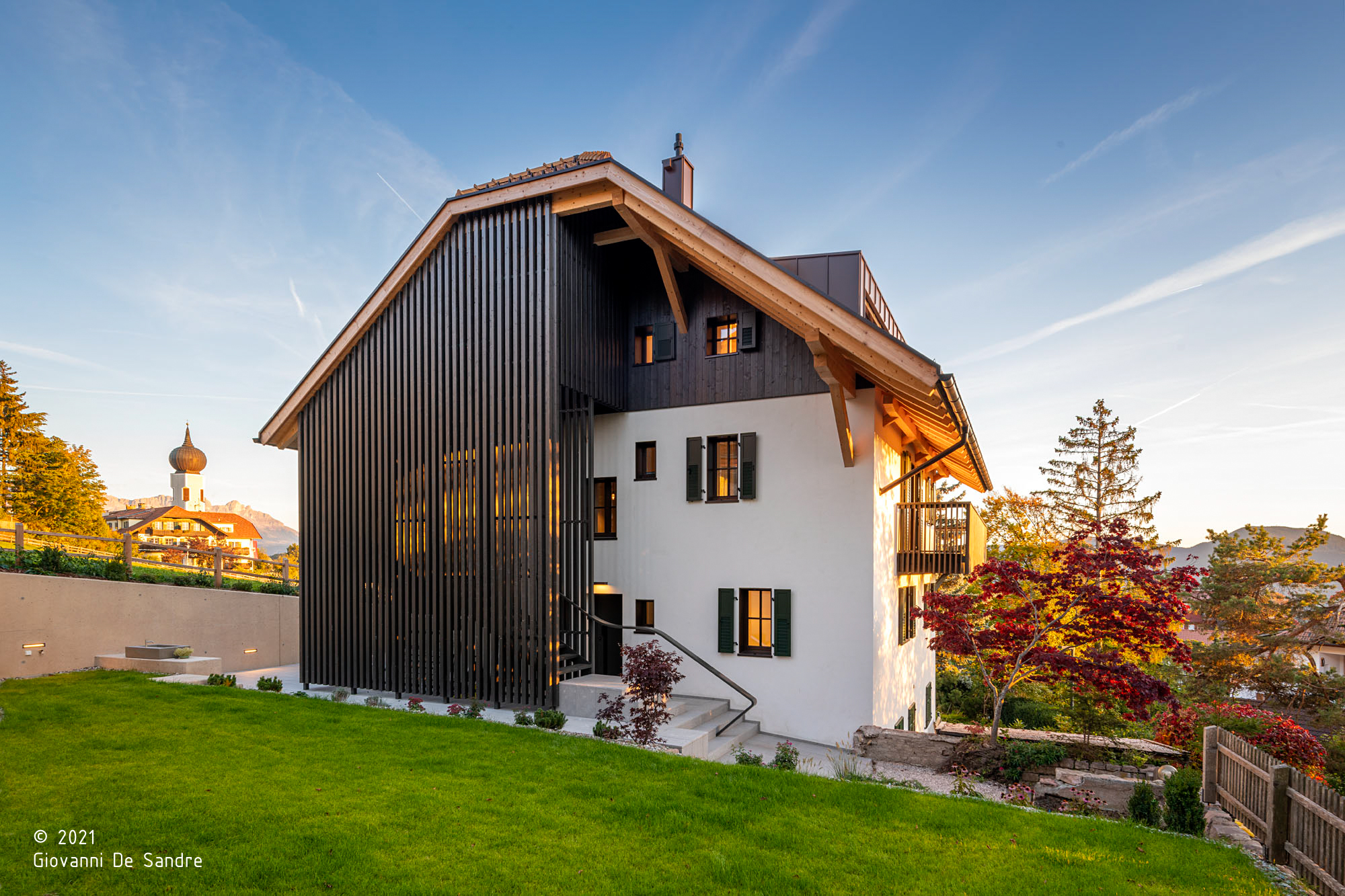 House K2; Oberbozen; Vernacular Architecture; Traditions; Wood; Monumental Roof; Residential Project; Architecture & Landscape; Semi-detached Villa; Interior Design; contemporary architecture; monovolume architecture + design; architecture South Tyrol; monovolume architects