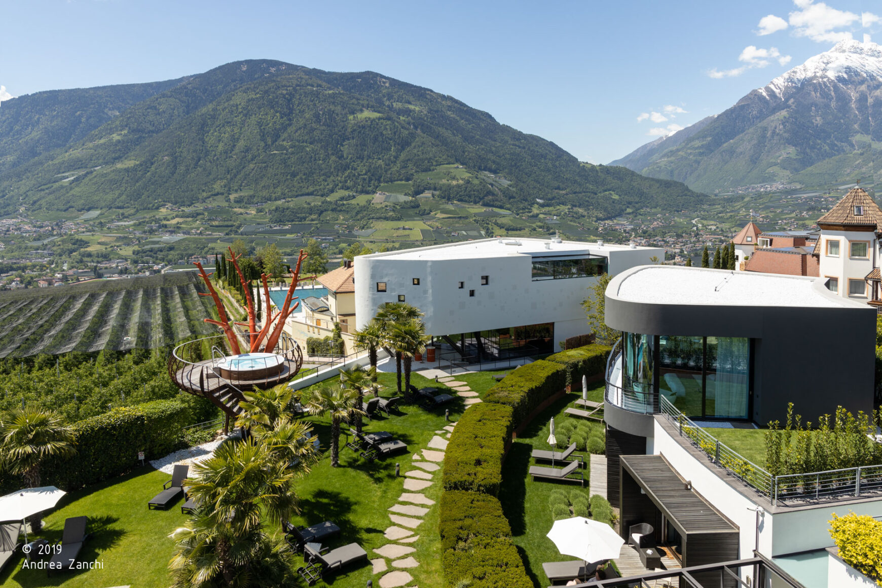 Hotel Gartner; Tirolo; Vacanze in Alto Adige; Wellness; Terrazza coperta, Spa in Alto Adige; Fintess in Alto Adige; ; vacanza a merano e dintorni; spa alto adige; Val venosta, spa; snowroom; relax; vacanze; piscina; Technoalpin, neve; monovolume architecture + design; architettura Alto Adige; architettura moderna; monovolume architetti