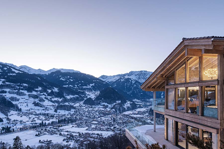 Chalet D; Austria; alpine chalet; relaxation; blue design; spa design; indoor swimming pool; modern architecture; studio monovolume architecture + design; monovolume Bolzano; architecture South Tyrol; architecture studio Bolzano; monovolume architects