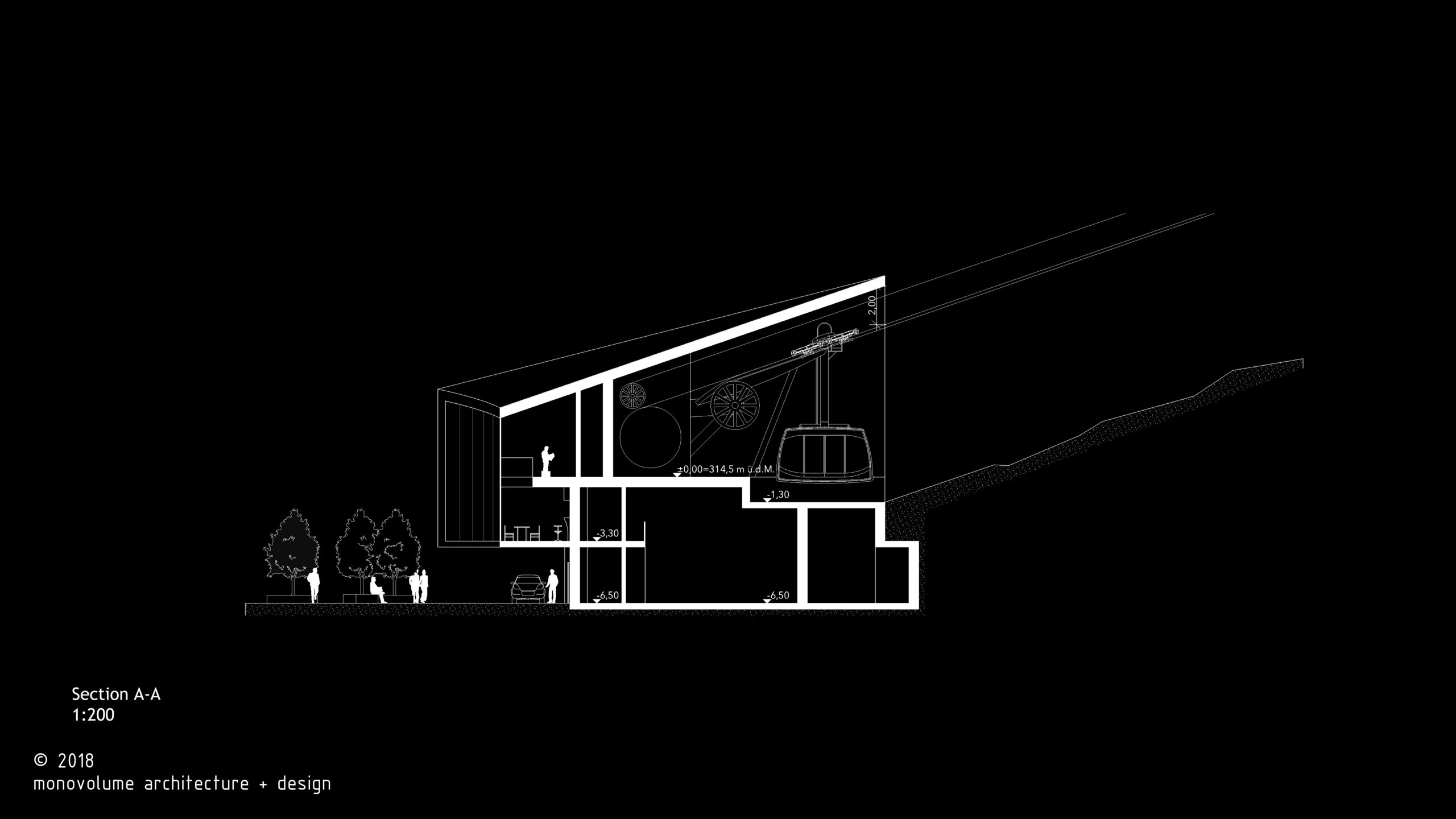 Funicolare San Genesio; Bolzano; Architettura e trasporto; STA – Strutture Trasporto Alto Adige SpA; Montagna; Natura; Paesaggio; monovolume architecture + design; architettura Alto Adige; architettura moderna; monovolume architetti; concorso architettura