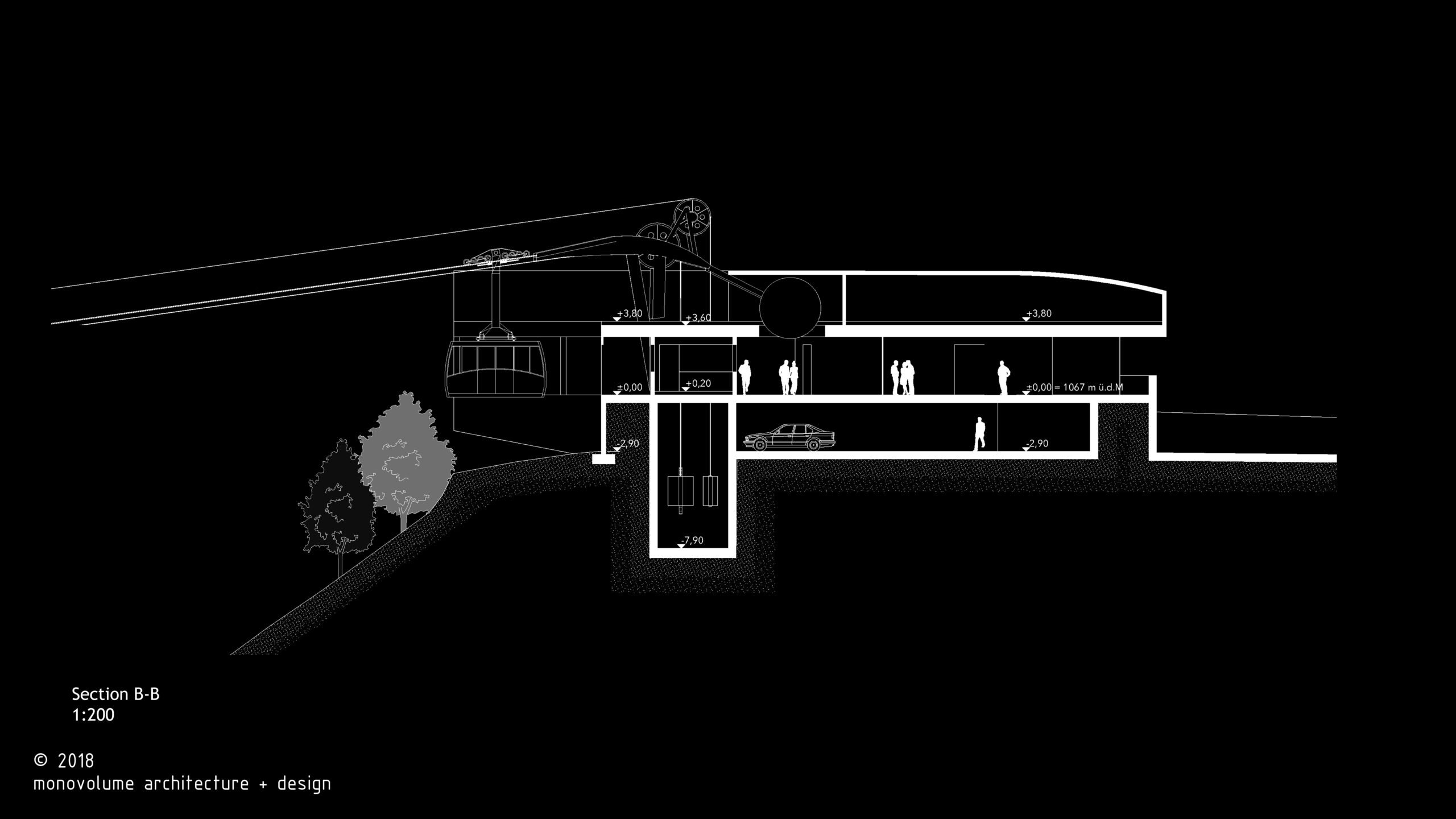 Funicolare San Genesio; Bolzano; Architettura e trasporto; STA – Strutture Trasporto Alto Adige SpA; Montagna; Natura; Paesaggio; monovolume architecture + design; architettura Alto Adige; architettura moderna; monovolume architetti; concorso architettura