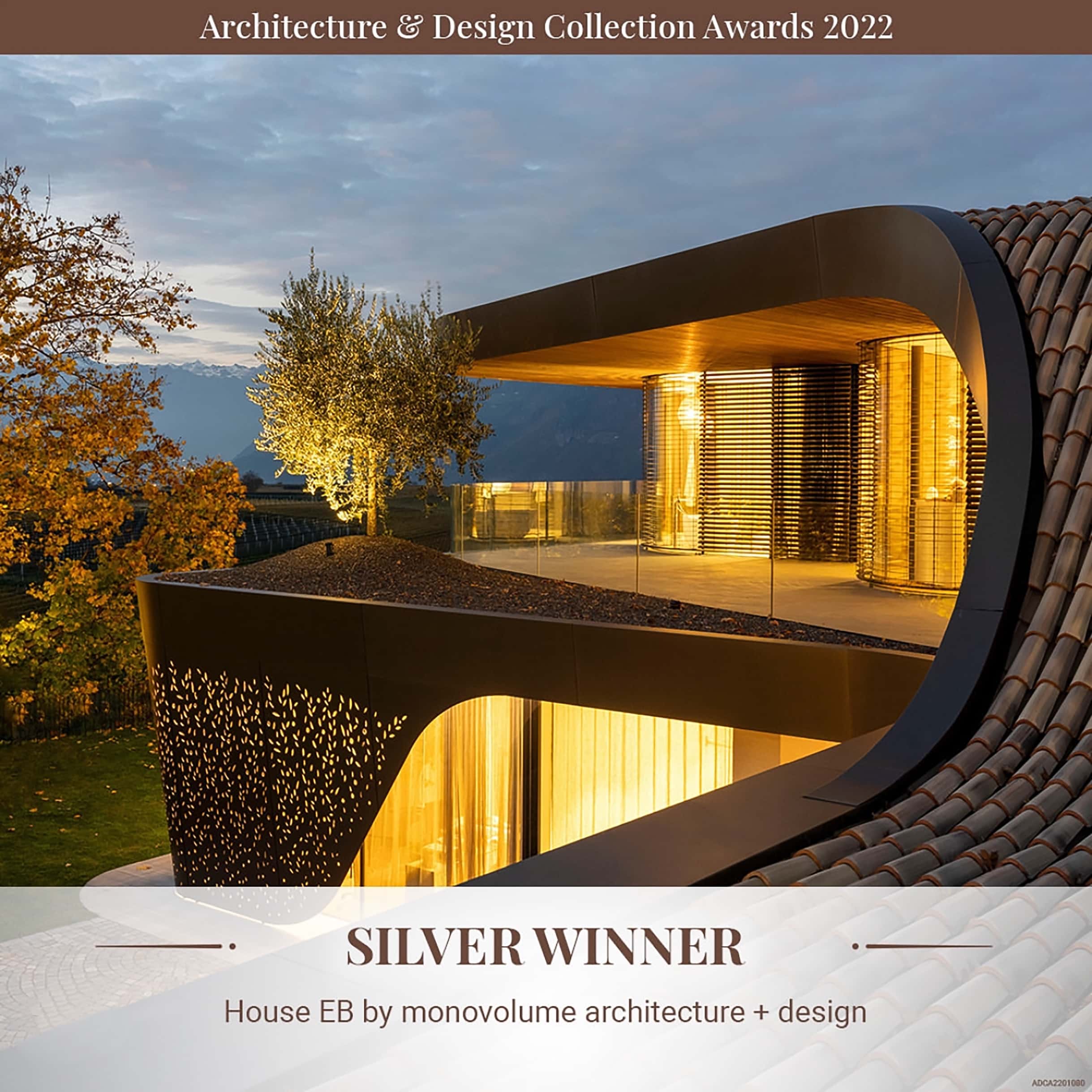 Premio architettura; ADC; Casa EB; Silver; Winner; studio monovolume architecture + design; monovolume Bolzano; architettura Alto Adige; studio architettura Bolzano; monovolume architetti